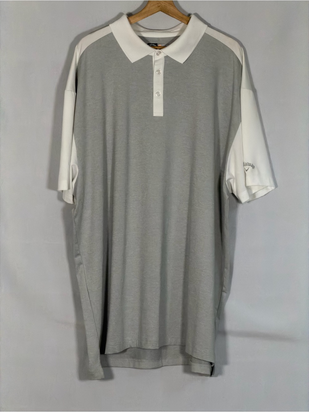 Callaway Opti-Dri Golf Polo Men’s 2XL Gray White Colorblock Performance